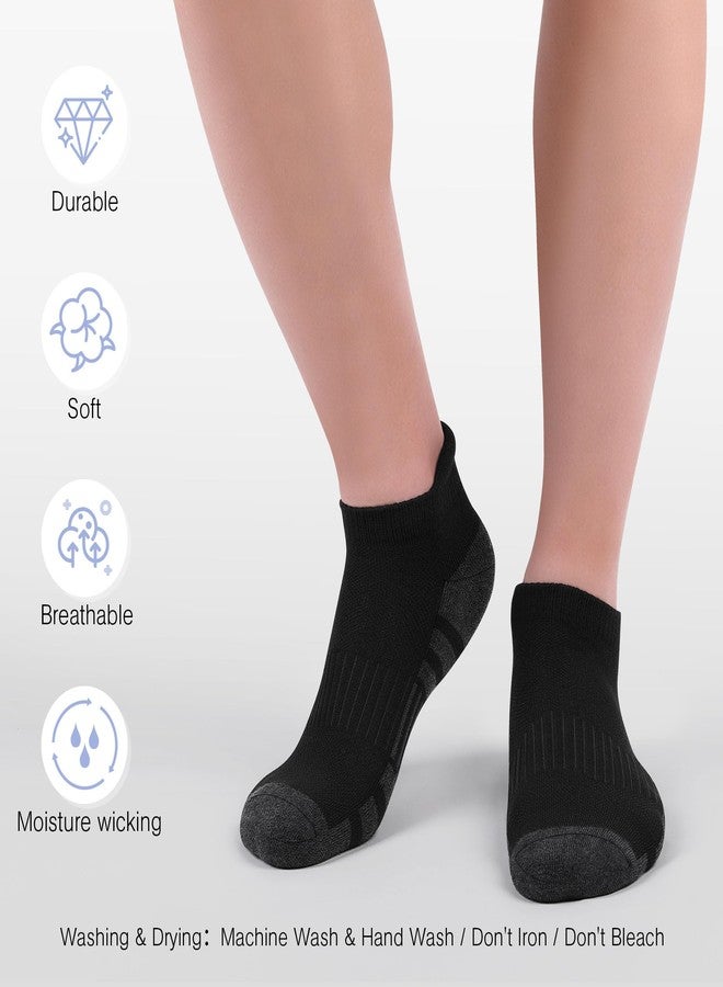 Felicigeely Ankle Athletic Running Socks Low Cut Sports Socks Breathable Cushioned Tab Socks for Men Women 6 Pairs (US, Numeric, 9, 12, Regular, Regular, White/Black/Grey Assorted) - Image 2